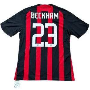 2008-09 AC Milan Home Jersey #23 David Beckham adidas Soccer