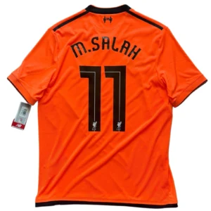 2017-18 Liverpool Third Jersey #11 Mohamed Salah New Balance 3rd Orange
