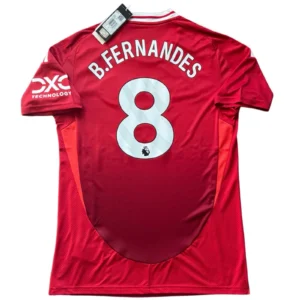 Manchester United Home Jersey #8 Bruno Fernandes Premier League 24/25